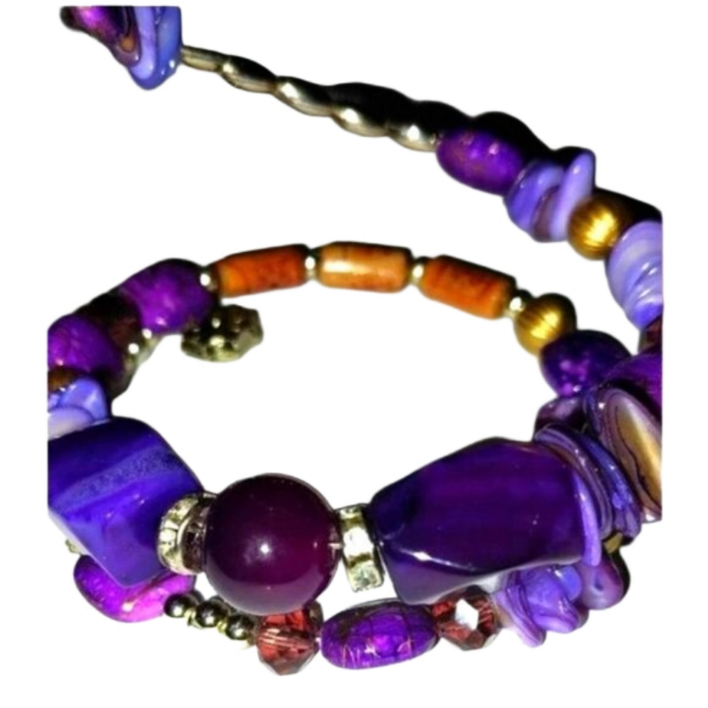 Vintage Beaded spiral bracelet/Choker